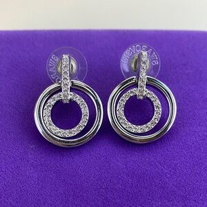 💛 Classic Swarovski Crystal Silver Circle Earrings